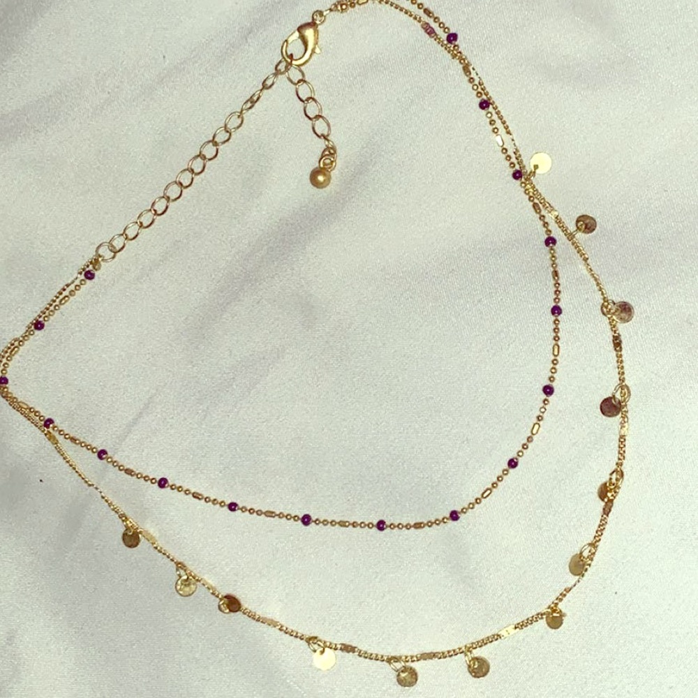 Urban Outfitters gold & blue beaded chocker